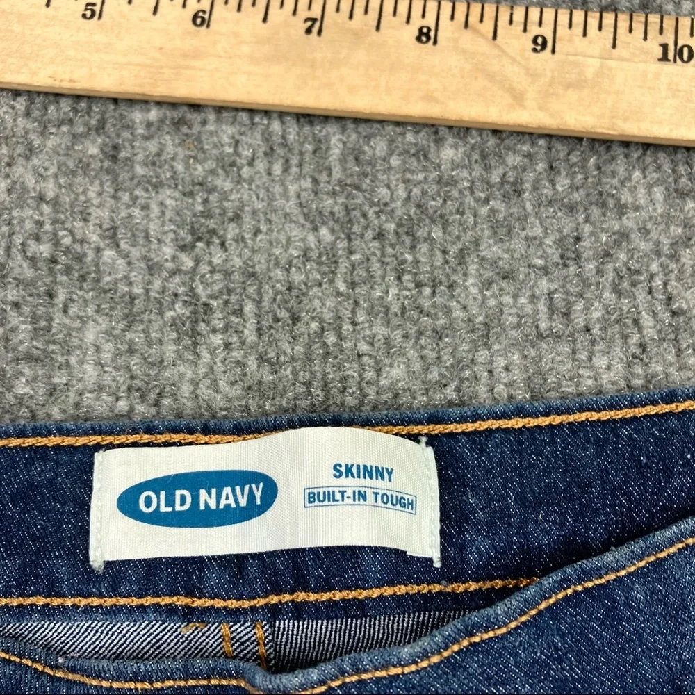 Old Navy Skinny Blue Jeans Boys 14 Dark Wash Denim Adjustable Waist‎ Stretch